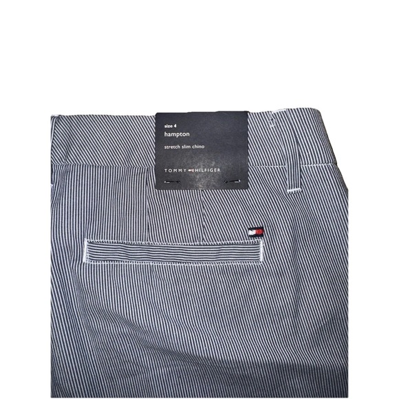 Tommy Hilfiger Hampton Stretch Slim Chino Pants Women's 4 Blue Pinstripe NWT - Picture 11 of 11